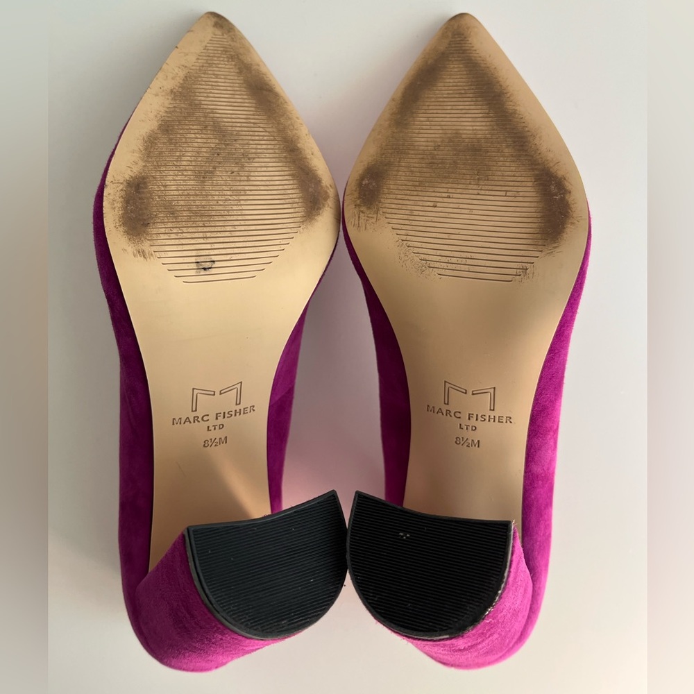 Marc Fisher LTD Abilene magenta suede pumps sz 8.5 great condition - Picture 6 of 6